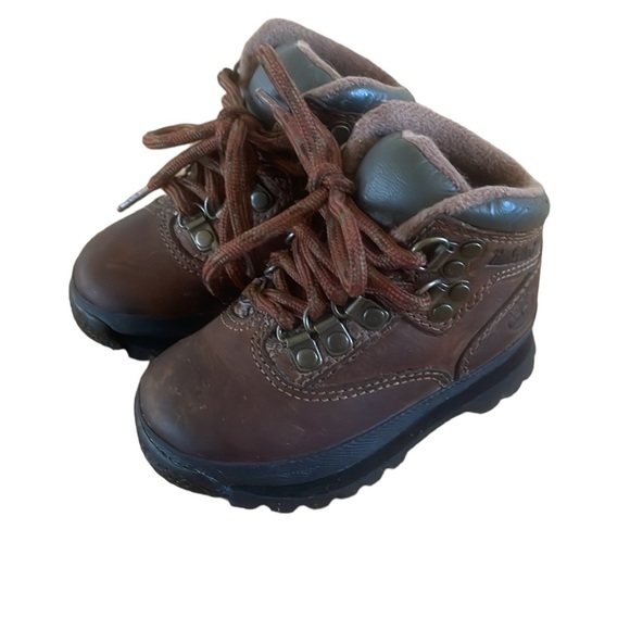 Timberland Other - Timberland Leather Boots Baby Toddler Size 5M Brown Lace Up